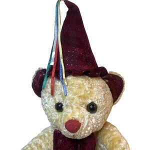 2002  KING PLUSH VintageTan Teddy Bear Wizard Clown Plush Stuffed Animal 15"